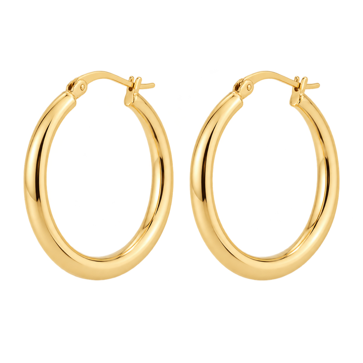 Brinco Argola Houd dourado com banho de ouro 18K